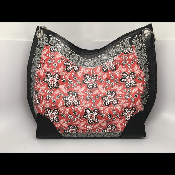 Alexander McQueen Handbags - Alexander McQueen Floral Bandana Calfskin Hobo Bag